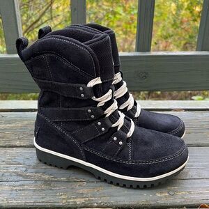 Sorel Meadow Lace Up Boots Shoes Black Women’s Size 7 NL2208-010